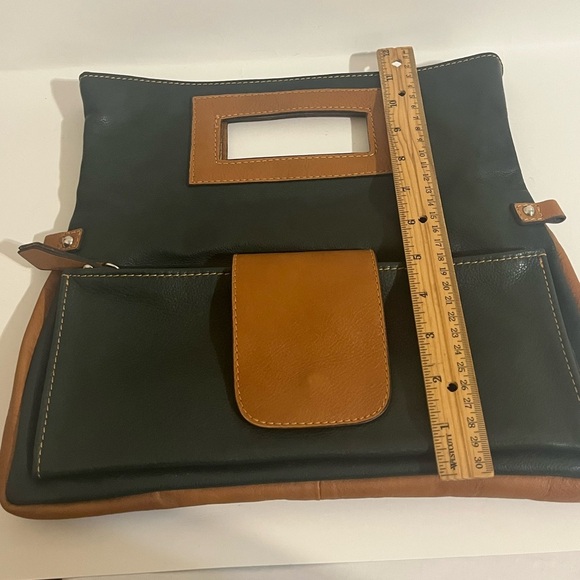 Dark Green Firenze Italy -Genuine Leather Clutch Bag - Picture 9 of 12